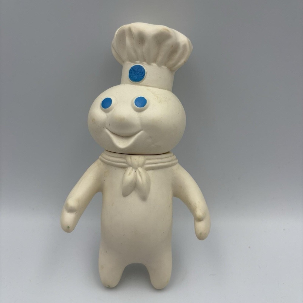 Vintage 1971 Pillsbury Doughboy "Poppin' Fresh" Rubber 7" Doll, Swivel Head GUC
